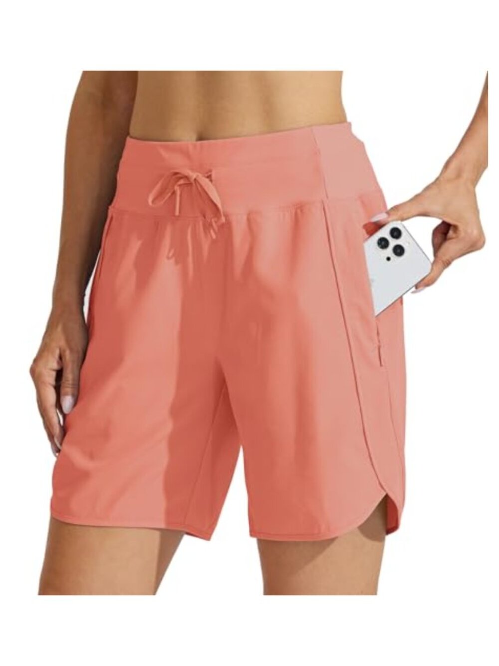 Women's 7" Athletic Running Shorts Quick Dry High Waisted Zipper Pocket